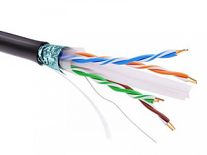 Информационный кабель экранированный F/UTP 4х2 CAT6, PE, чёрный