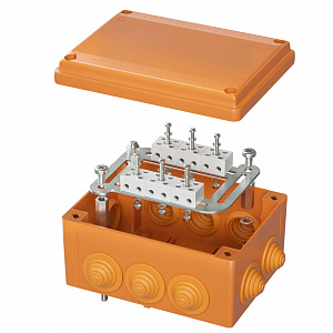 Коробка пластиковая FS с кабельными вводами и клеммниками IP55, 240х190х90 мм, 8р, 450V, 20A, 10 мм2, нерж.контакт
