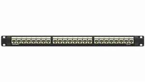 Патч-панель 19",1U,CAT6А, 24 модуля RJ45, неэкранированная