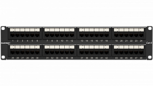 Патч-панель 19",2U,CAT6, 48 портов RJ45, неэкранированная
