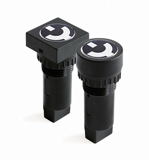 Индикатор положения выключателя, штекерное подкл., уст.размер 22/30, круг., жёлт., 230В,