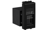 USB 2.0 розетка модульная, тип А-А, "Avanti", "Черный матовый", 1 модуль