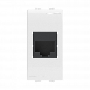 Компьютерная розетка RJ-45, кат.5E (разъем AMP), белая, 1мод.