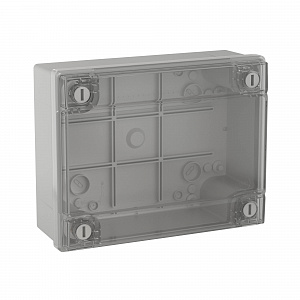Коробка ответвит. с гладкими стенками и прозрачной крышкой, IP56, 380х300х120мм