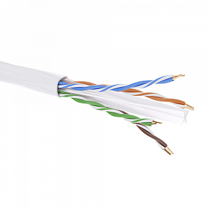 Кабель CAT 6, U/UTP, нг(А)-HF, бухта 305м, белый