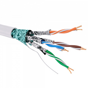 Кабель CAT 6, F/FTP, нг(А)-HF, бухта 305м, белый