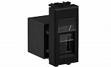 USB 3.0 розетка модульная, тип А-А, "Avanti", "Черный матовый", 1 модуль