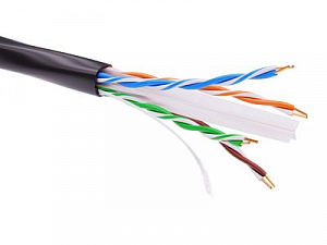 Информационный кабель неэкранированный  U/UTP 4х2 CAT6A, PE, чёрный