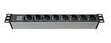 Блок распределения питания ДКС (PDU) 19" горизонтальный 1U 16A с индикацией, Вых:8 х Schuko, Вх:Schuko х 2м