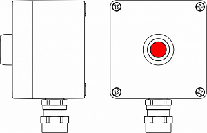 Ex пост управления из алюминия: 1Ex d e IIC T6 Gb X / Ex tb IIIB T80°C Db X / IP66: Кнопка красная,1NC/1NO - 1 шт.: С:вводD5,5-13мм под бронированный кабель Ni -1 шт.