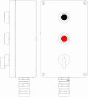Ex пост управления из алюминия: 1Ex d e IIC Т4 Gb X / Ex tb IIIB T130°C Db X IP66: Кнопка черная, 2NO -1 шт: Кнопка красная,2NC -1шт: Переключатель КВ I-0-II,2NO -1 шт.: B: ввод d10,5-18мм D15-24мм под бронированный кабель Ni -1 шт.