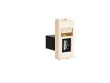 USB 2.0 розетка модульная, тип А-А, "Avanti", "Ванильная дымка", 1 модуль