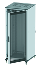 Напольный 19" IT-корпус ДКС серии CQE 38U 600х1800х1000, двери стекло+сплошная, панели для крыши, кабельный ввод, RAL7011/7035