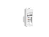 Компьютерная розетка RJ-45 модульная, кат.6А, "Avanti", "Белое облако", 1 модуль