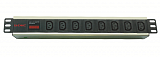 Блок распределения питания ДКС (PDU) 19" горизонтальный 1U 10A с индикацией, Вых:8 х C13, Вх:C14 х 2м