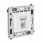 Компьютерная розетка RJ-45 в стену, кат.6А одинарная, "Avanti", "Белое облако"