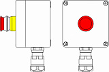 Ex пост управления из GRP: 1Ex d e IIC T5 Gb X IP66 Ex tb IIIB T95C DbX: Аварийная кнопка красная, 1NC/1NO -1 шт.: B: ввод D8-13мм поднебронированный кабель в металлорукаве Dt 20мм. Ni 1 шт.
