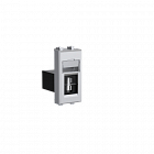 USB 2.0 розетка модульная, тип А-А, "Avanti", "Закаленная сталь", 1 модуль