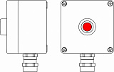 Ex пост управления из алюминия: 1Ex d e IIC T6 Gb X / Ex tb IIIB T80°C Db X / IP66: Кнопка красная,1NC/1NO - 1 шт.: С:вводD5,5-13мм под бронированный кабель Ni -1 шт.