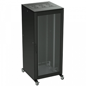 Напольный 19" IT-корпус ДКС серии CQE 42U 600х2000х600, двери стекло+сплошная, панели для крыши, кабельный ввод, RAL9005