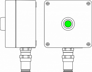Ex пост управления из алюминия: 1Ex d e IIC T5 Gb X IP66: Ex tb IIIB T95CDb X: Кнопка Зеленая, 1NC/1NO -1 шт.: B: ввод D5,5-13ммпод небронированный кабель в гладкой стальной трубе Dn 20мм. Ni. -1 шт.