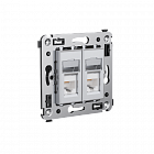 Компьютерная розетка RJ-45 в стену, кат.5e двойная, "Avanti","Закаленная сталь"
